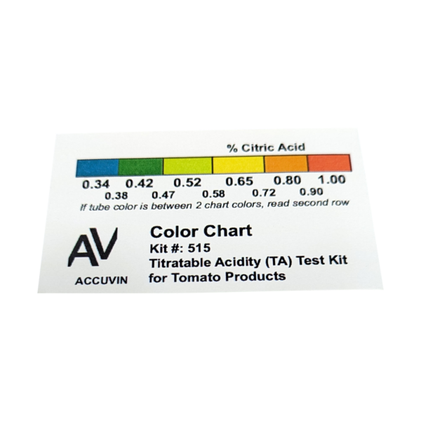 Tomato Titratable Acidity (TA) Test Kit ACCUVIN